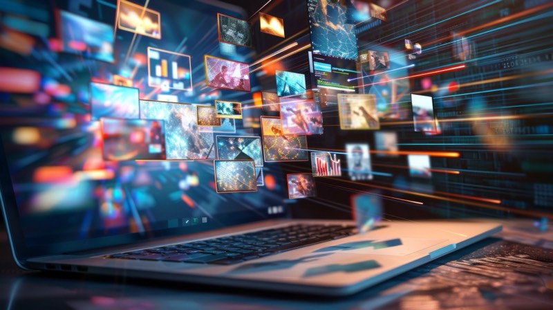 Laptop streaming internet content from multiple sources | Pegasus Online